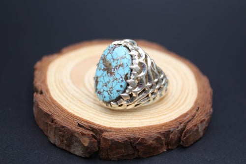 خاتم فيروز نيشابوري مقاس 9 انجليزي _ 20 عربي