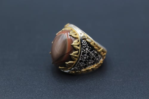 خاتم عقيق يماني سليماني مقاس 7 انجليزي_ 15 عربي