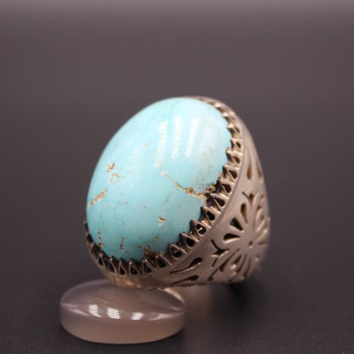 خاتم فيروز نيشابوري مقاس 11.75 انجليزي _ 27 عربي