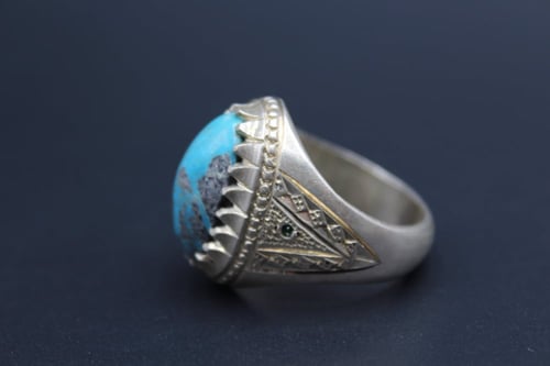 خاتم فيروز نيشابوري مقاس 11.5 انجليزي _ 26 عربي