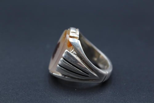 عقيق يماني شجري مصور مقاس 8.5 انجليزي _ 19 عربي