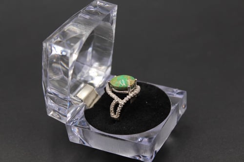 خاتم فيروز نيشابوري حسيني مقاس 7.5 انجليزي _ 16 عر...