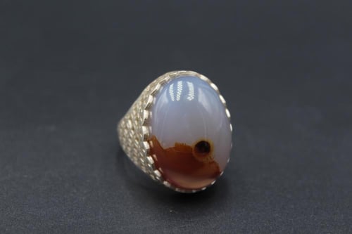 عقيق يماني مزهر حجم كبير مقاس 9 انجليزي _ 20 عربي