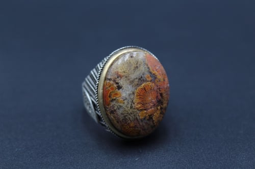 خاتم عقيق يماني طحلبي مقاس 8.5 انجليزي_ 18.5 عربي