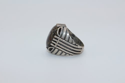 خاتم عقيق يماني طحلبي اسود نوادر مقاس 7 انجليزي_ 1...