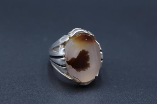 عقيق يماني شجري مصور مقاس 8.5 انجليزي _ 19 عربي