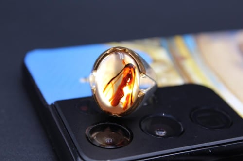 عقيق يماني مصور مقاس 10 انجليزي _ 22.5 عربي