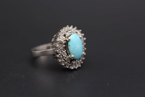 خاتم فيروز نيشابوري مقاس 6.75 انجليزي _ 14 عربي