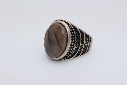 خاتم عقيق يماني طحلبي مقاس 10.25 انجليزي_ 23.5 عرب...