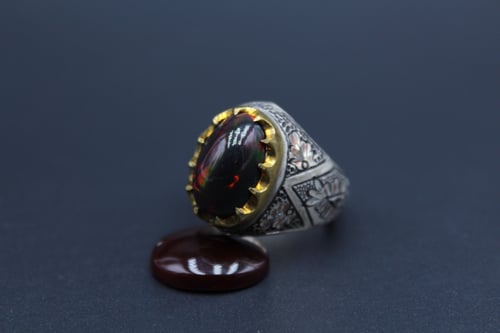 خاتم اوبال اثيوبي مقاس 10 انجليزي _ 23 عربي