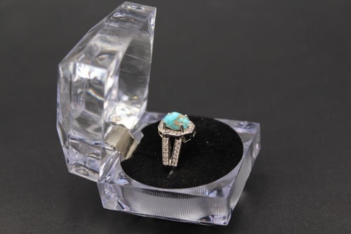 خاتم فيروز نيشابوري مقاس 6.5 انجليزي _ 13 عربي