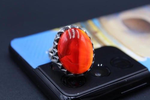 عقيق يماني كبدي مقاس 11 انجليزي _ 25 عربي