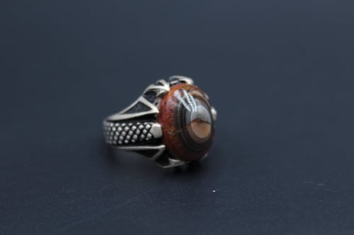 خاتم عقيق يماني سليماني مقاس 8 انجليزي_ 17 عربي