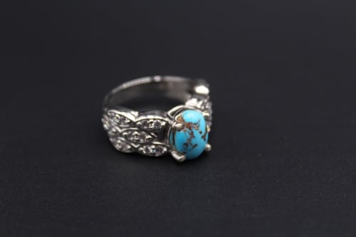 خاتم فيروز نيشابوري مقاس 6.75 انجليزي _ 13.5 عربي