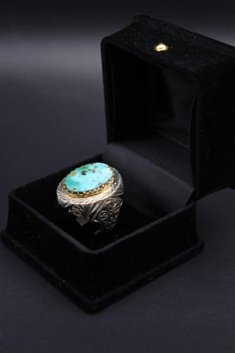 خاتم فيروز نيشابوري مقاس 11 انجليزي _ 25 عربي