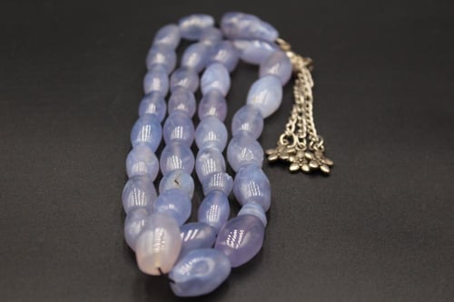 مسبحة عقيق يماني سماوي _ 33 خرزة