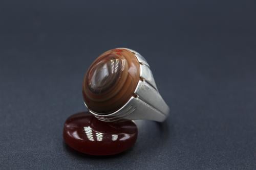 عقيق يماني سليماني مقاس 8.5 انجليزي _ 19 عربي