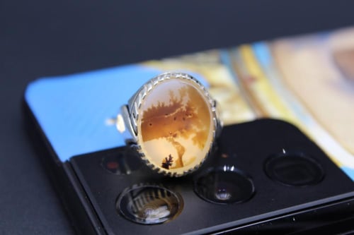 عقيق يماني مشجر مقاس 9.75 انجليزي _ 22 عربي