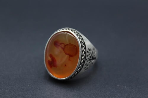 عقيق يماني مصور مقاس 10.75 انجليزي _ 24.5 عربي