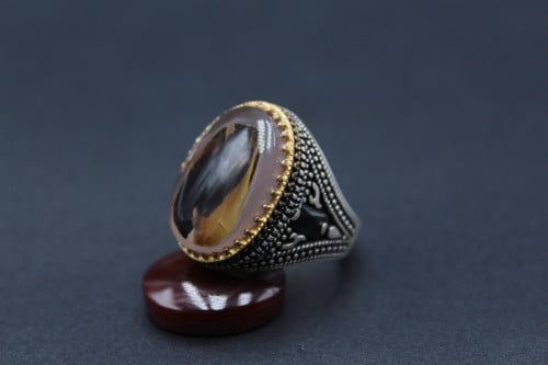 خاتم عقيق يماني مميز مقاس 9.75 انجليزي _ 22 عربي