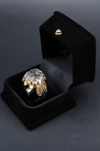 خاتم عقيق يماني مشجر مقاس 11 انجليزي _ 25 عربي