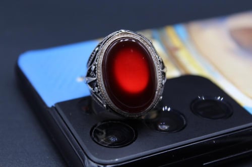 عقيق يماني كبدي مقاس 9 انجليزي _ 20 عربي