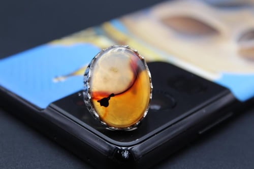 عقيق يماني مزهر مقاس 8 انجليزي _ 17 عربي