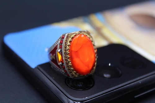 عقيق يماني كبدي مقاس 10.25 انجليزي _ 23 عربي