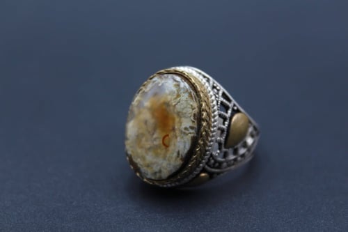 خاتم عقيق يماني طحلبي مقاس 10.25 انجليزي_ 23.5 عرب...