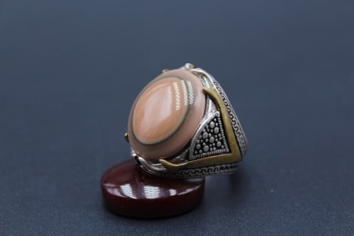 خاتم عقيق يماني سليماني مقاس 8 انجليزي_ 17 عربي