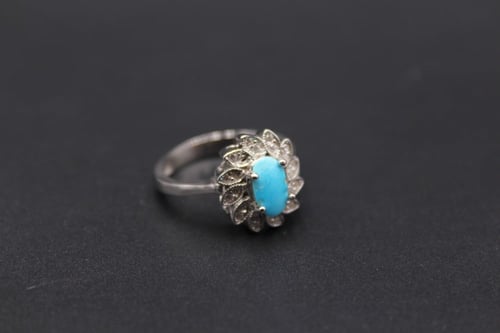 خاتم فيروز نيشابوري مقاس 7.5 انجليزي _ 16 عرب