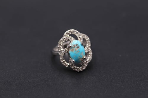 خاتم فيروز نيشابوري مقاس 7.25 انجليزي _ 15.5 عربي