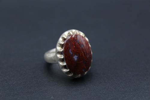 خاتم عقيق يماني طحلبي زعفراني مقاس 7.25 انجليزي -...