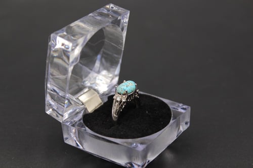 خاتم فيروز نيشابوري مقاس 8 انجليزي _ 18 عربي