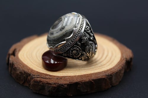 خاتم عقيق يماني داوودي عين الذيب مقاس 9 انجليزي _...