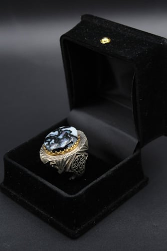 خاتم عقيق يماني نوادر مقاس 10 انجليزي _ 22 عربي