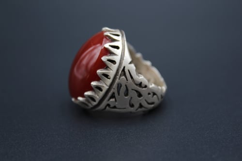 خاتم عقيق يماني كبدي مقاس 8.25 انجليزي _ 18.5 عربي