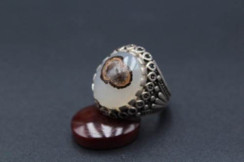 خاتم عقيق يماني داوودي مقاس 7.25 انجليزي - 15.5 عر...