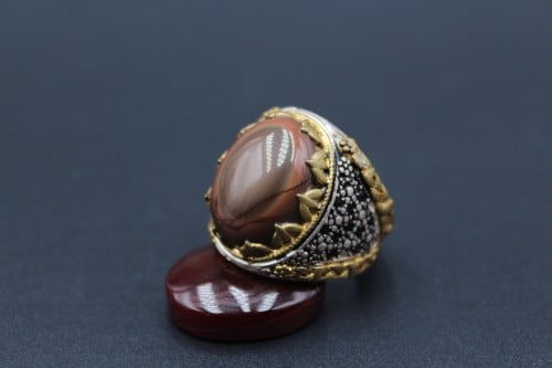 خاتم عقيق يماني سليماني مقاس 7 انجليزي_ 15 عربي