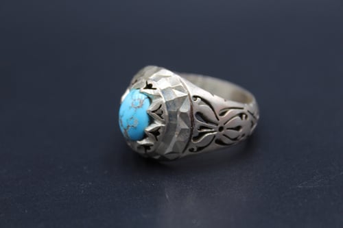 خاتم فيروز نيشابوري مقاس 10.75 انجليزي _ 24.5 عربي