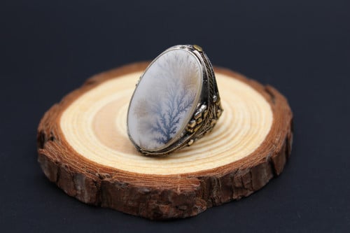 خاتم عقيق يماني مشجر مقاس 9.25 انجليزي _ 21 عربي