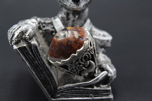 خاتم عقيق يماني مساميري حجم كبير نوادر مقاس 10 انج...