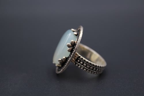 خاتم عقيق يماني مائي مقاس 7.5 انجليزي _ 16 عربي