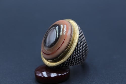 خاتم عقيق يماني سليماني مقاس 9.25انجليزي _ 21 عربي