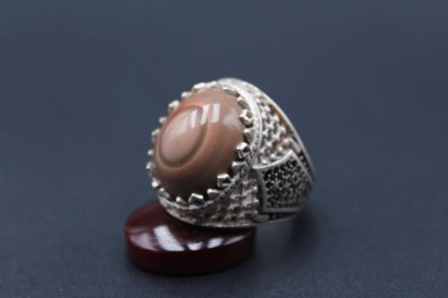 خاتم عقيق يماني سليماني مقاس 9.25انجليزي _ 21 عربي