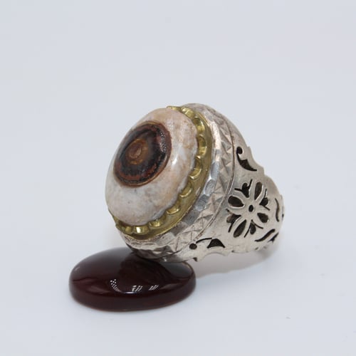 خاتم عقيق يماني داوودي مقاس 7.25 انجليزي - 15.5 عر...