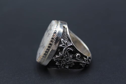 خاتم عقيق يماني مشجر مقاس 10 انجليزي _ 22 عربي