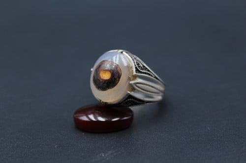 خاتم عقيق يماني داوودي مقاس 9.25 انجليزي _ 21 عربي