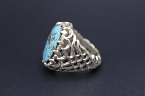 خاتم فيروز نيشابوري مقاس 9 انجليزي _ 20 عربي