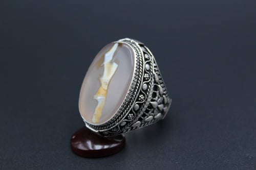 خاتم عقيق يماني مصور نوادر مقاس 11 انجليزي _ 24.5...